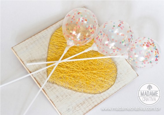 Balão transparente com confete colorido - Como fazer bexiga com confeti para festa infantil - How to make confetti filled baloons - DIY