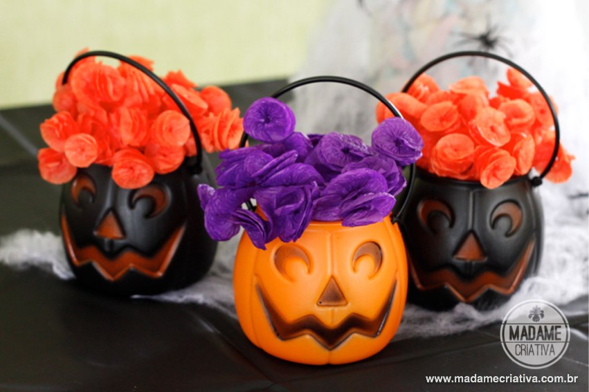 Aniversário tema Halloween - Enfeite de aranha para dia das bruxas - Passo a Passo - PAP - DIY tutorial - How to make spider garland for Halloween