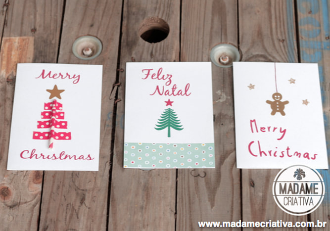 Cute Christmas cards using Silhouette Portrait machine - DIY ideas - Ideias de cartão de Natal - Scrapbooking
